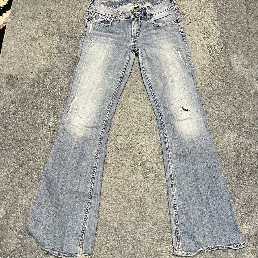 Silver Jeans Womens 28 x33 (32x32) Aiko Bootcut Western Denim Blue
